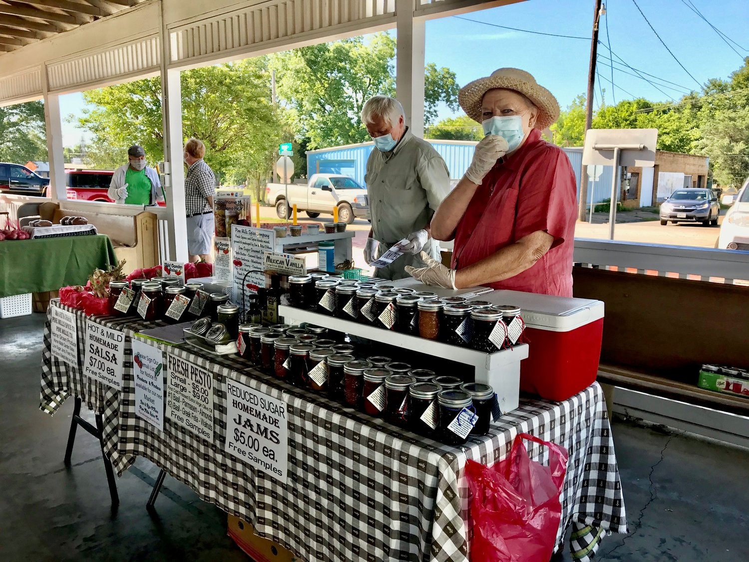 Rita and Jim O’Hara of Pine Mills are regulars at the Mineola Farmers Market. Rita volunteers to help manage the market.